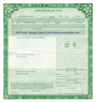 Tennessee Vehicle Title