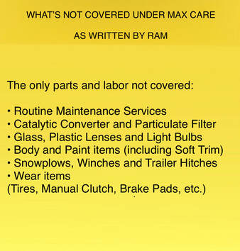 Ram Truck Max Care Exclusions