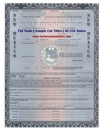 New Mexico Vehicle Title