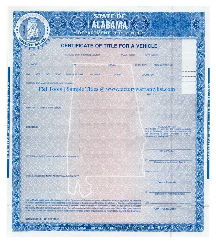 Vehicle Title Template