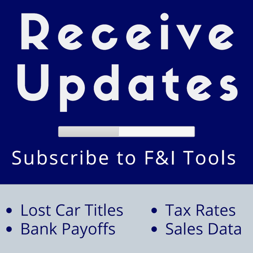 F&I Tools Newsletter Offer