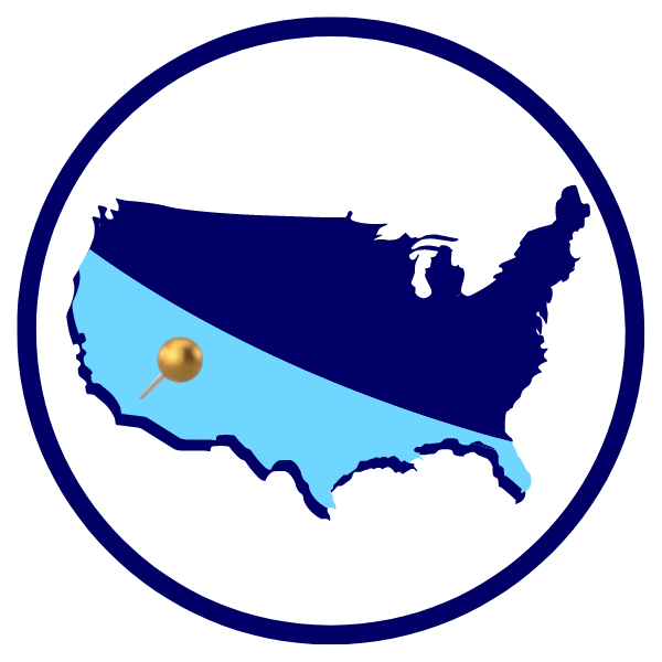 California Pinned on USA Map