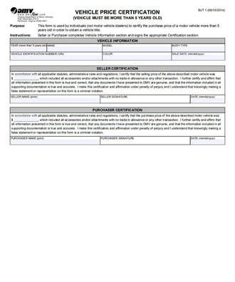 Virginia Price Certification Form