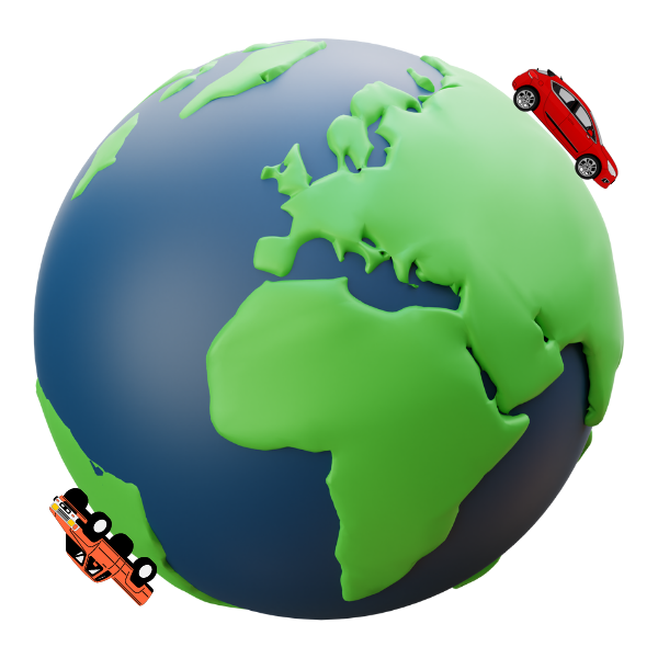 Globe with cars