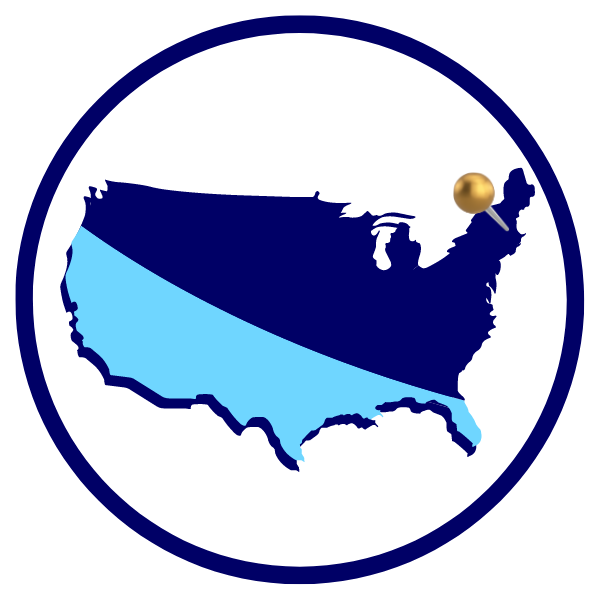 Massachusetts Pinned on USA Map