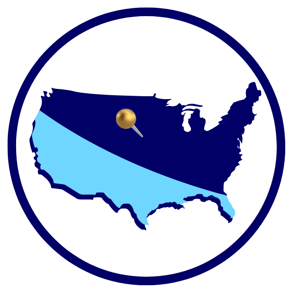 Nebraska Pinned on USA Map